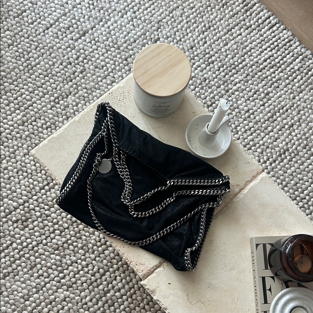 Stella McCartney Black Shoulder Bag with Chain Detail Falabella